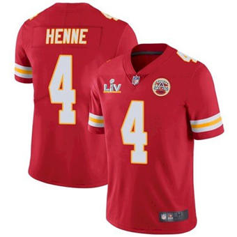 Super Bowl LV 2021 Men Kansas City Chiefs #4 Chad Henne Red Limited Jersey
